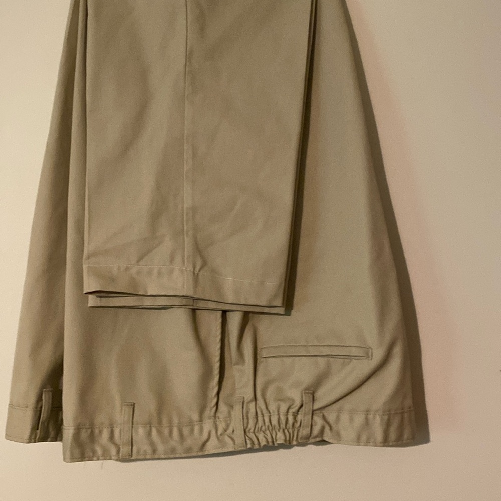 2 Mens GCA uniform pants tan khaki flat front relaxed fit 51-52 x 30 slacks